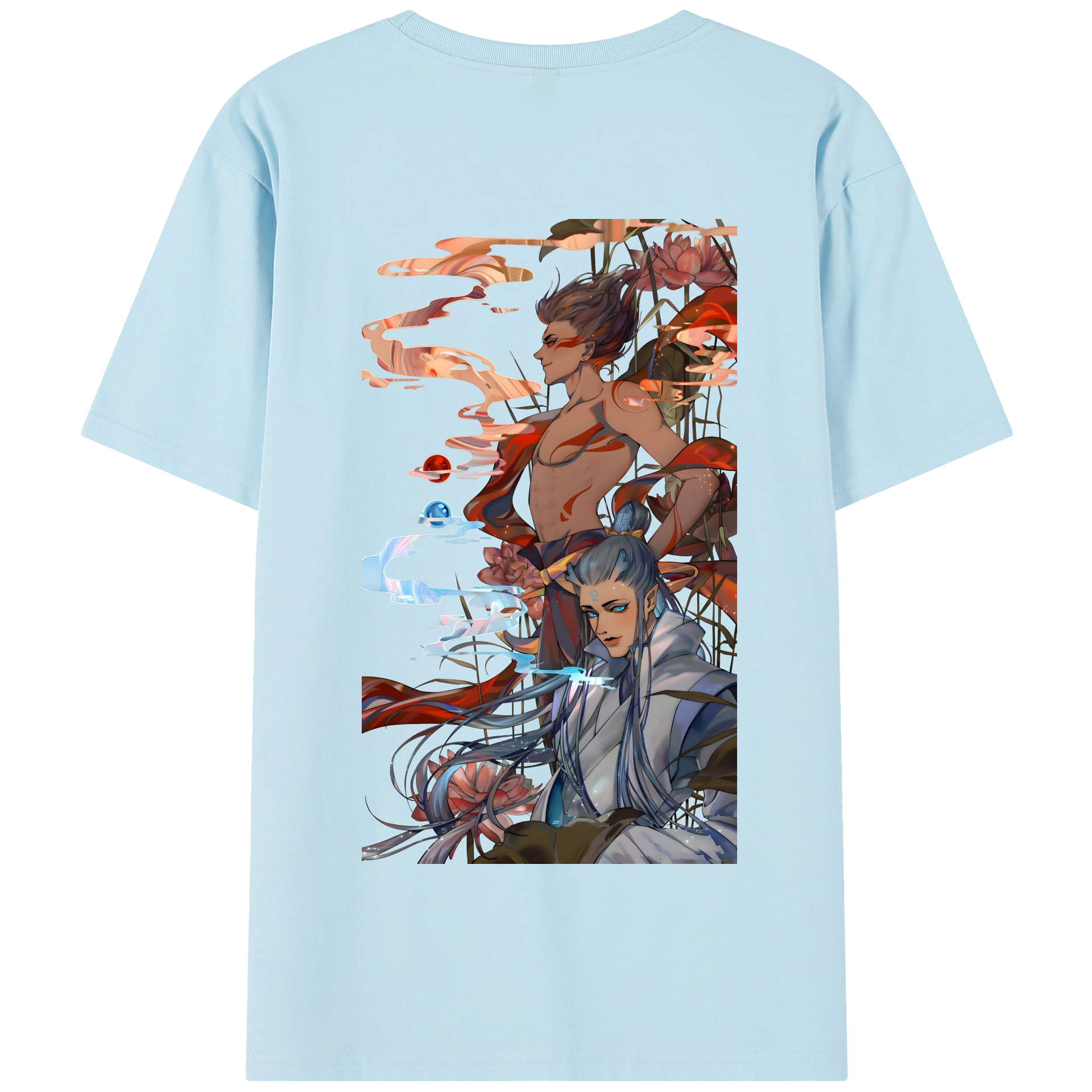 （画像用） Ne Zha 2 ナタ 魔童の大暴れ 綿100％半袖Tシャツ（背面プリント）